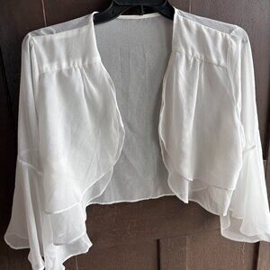 CROPPED WHITE SEE THROUGH SHRUG XL